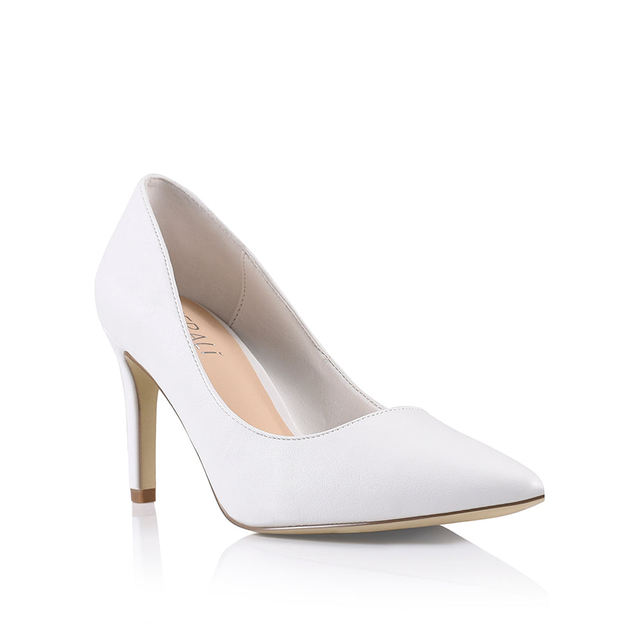 Wish Court Heel Pumps - White Smooth – Sheriton Shoes